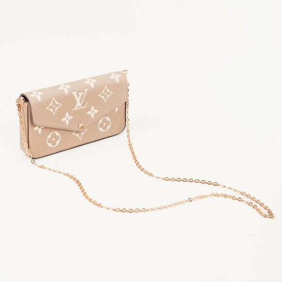 *SOLD* Louis Vuitton Félicie Pochette Monogram Empreinte Grey & Cream Leather - Picture 6 of 15